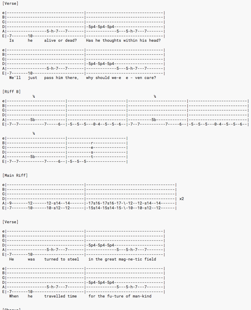 black sabbath — Guitar Song Lessons